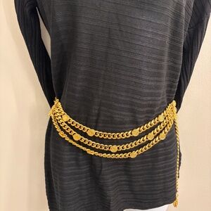 St. John Gold Plated Chain Belt 19-29" Waist